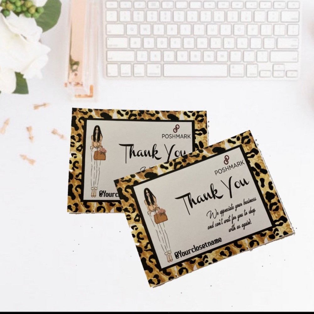 Thank You Business Card (100 count) , Customizable Packaging Cards for Business